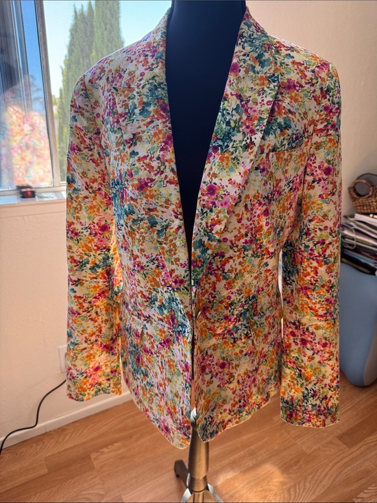 Zara Jackets & Blazers - Zara Multicolor Floral Blazer in Pink, Green & Yellow